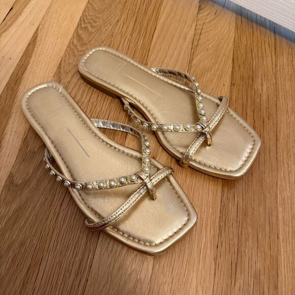 Dolce Vita LUCCA PEARL SANDALS GOLD PEARLS - Picture 3 of 5